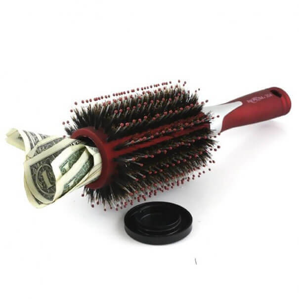 A Hair Brush With A Secret Compartment