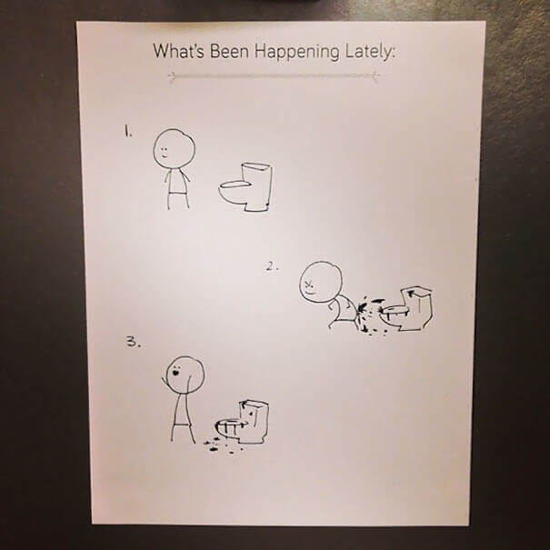 An Explicit Note Of Toilet Desperation