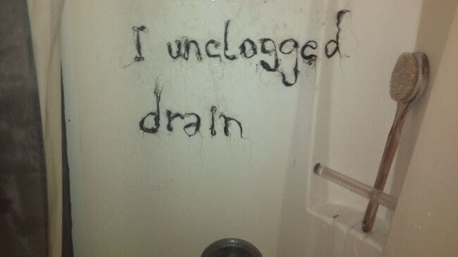 The Yuckiest Way To Inform Others That The Drain Is Unclogged
