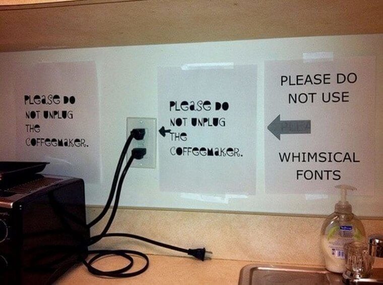 Do Not Use Whimsical Fonts If You're Going To Write An Aggressive Note