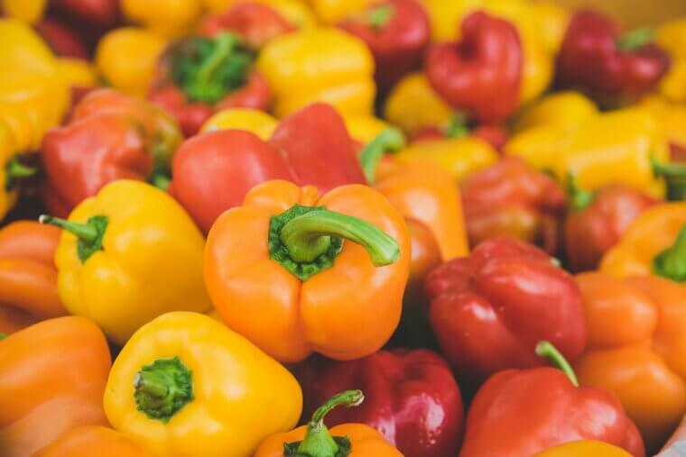 Bell Peppers: Chilly Air Dulls Their Vibrant Snap and Causes the Skin to Lose Its Firmness, Leading to a Limp and Rubbery Texture