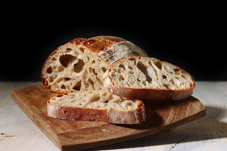 Bread Loaves: Refrigeration Pulls Out Moisture and Causes the Slices to Stale Significantly Faster