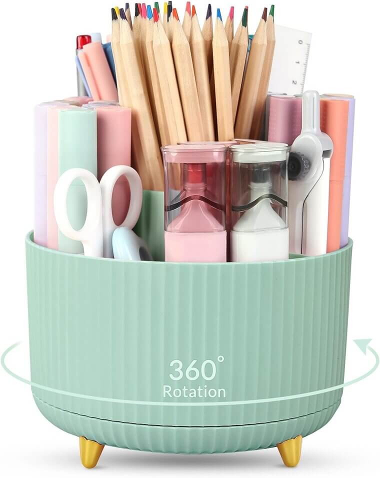 SKYDUE Rotating Desk Organizer - Perfect for Home and Office - Don’t Miss the 8% Discount!