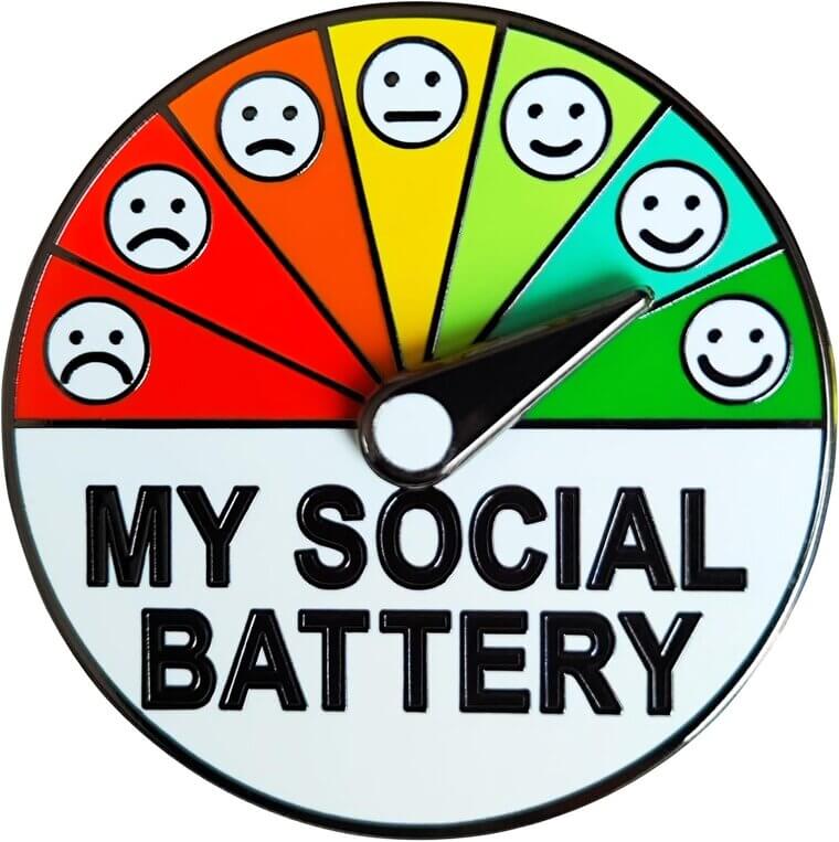Social Battery Pin - Express Your Mood Effortlessly!