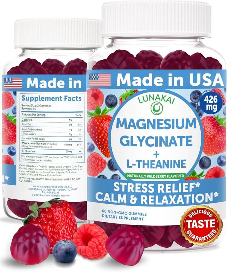 Lunakai Magnesium Gummies – Calm & Stress Relief for All Ages - Don’t Miss the 25% Discount!