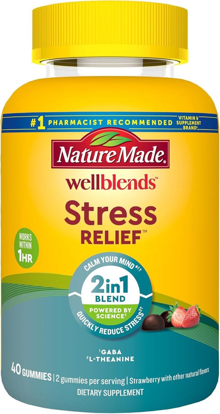 Stress Relief Gummies - Tasty Relaxation with L-Theanine & GABA - Now 42% Off!