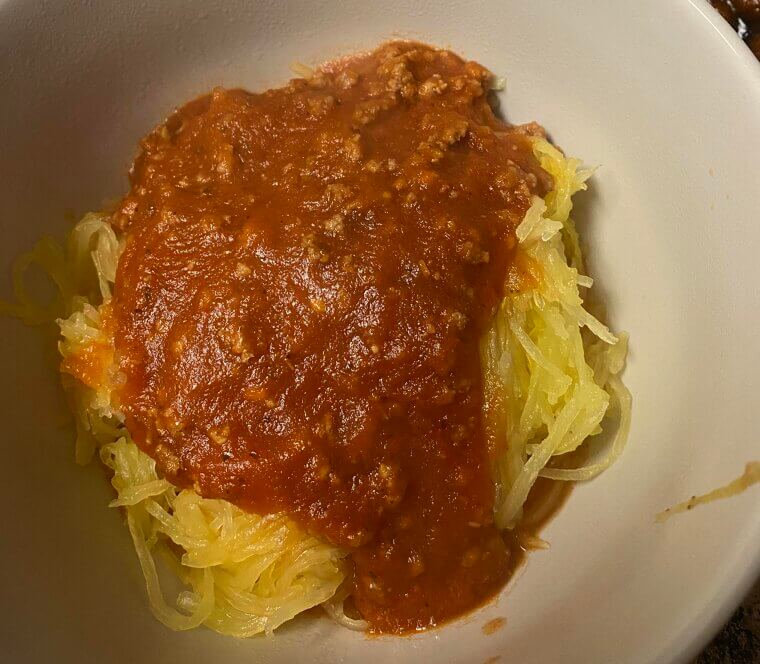 Spaghetti Squash "Pasta" With Tomato Sauce
