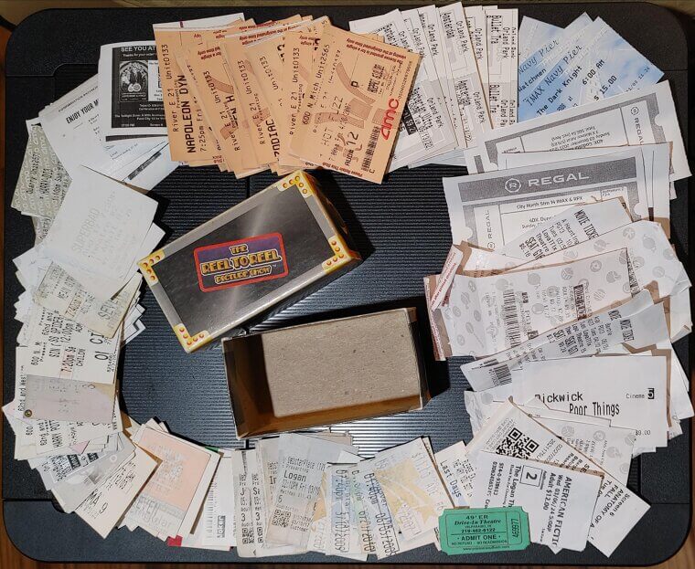Paper Movie Tickets Torn by Hand