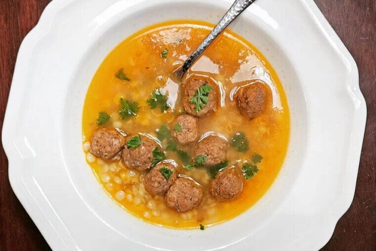 Couscous Meatball Soup