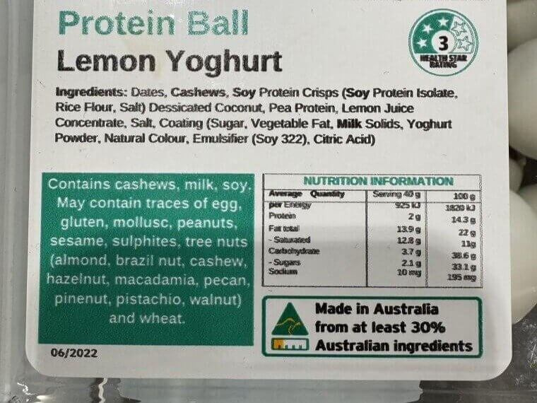 Lemon Yoghurt Protein Ball
