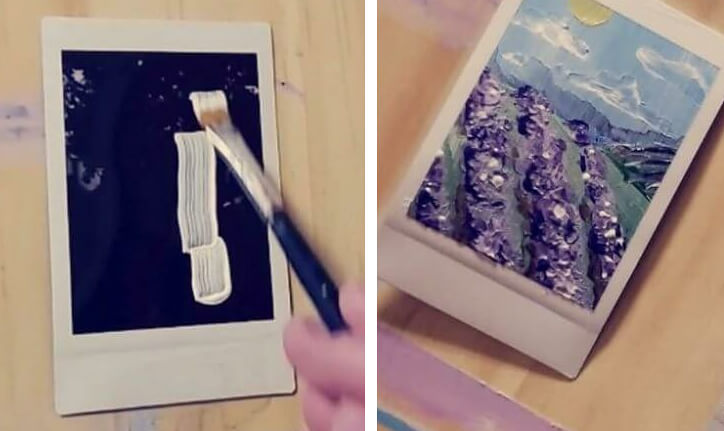 Transforme suas polaroides fracassadas em pequenas obras de arte