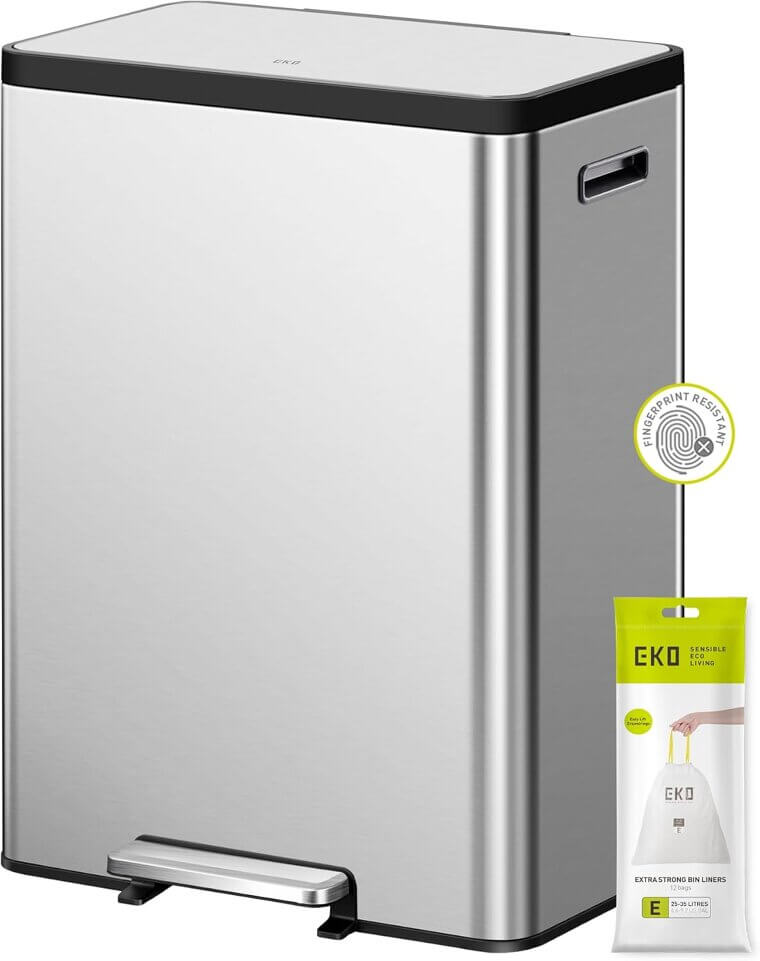 EKO EcoCasa II Trash Can - Sleek, Odor-Proof, and Fingerprint Resistant! - Don’t Miss the 17% Discount!