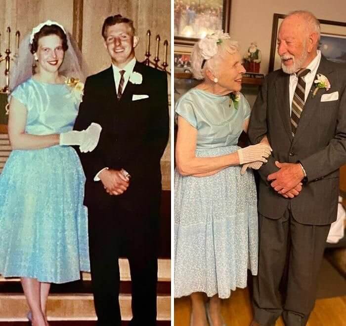 Wedding Photos Recreated On Diamond Anniversary