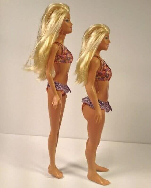 Barbie Standing Next To Normally Proportioned Barbie
