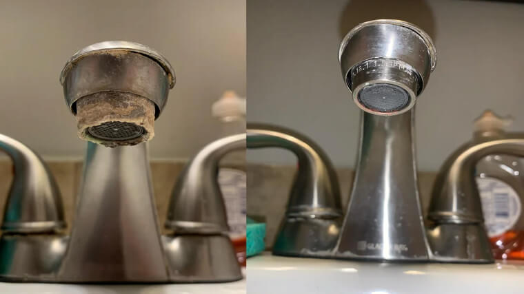 Remove Hard Water Crust from Faucets