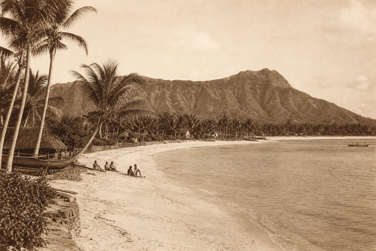 Waikiki Beach Before the High-Rises