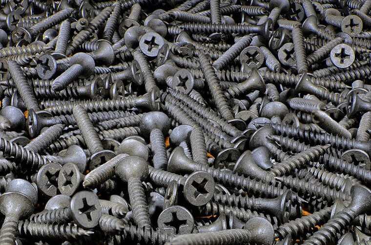 Unused Buckets of Screws