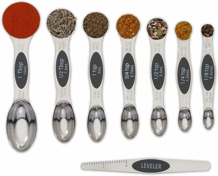 Magnetic Measuring Spoons - Stackable and Dual Sided for Easy Use - Enjoy 14% Off!