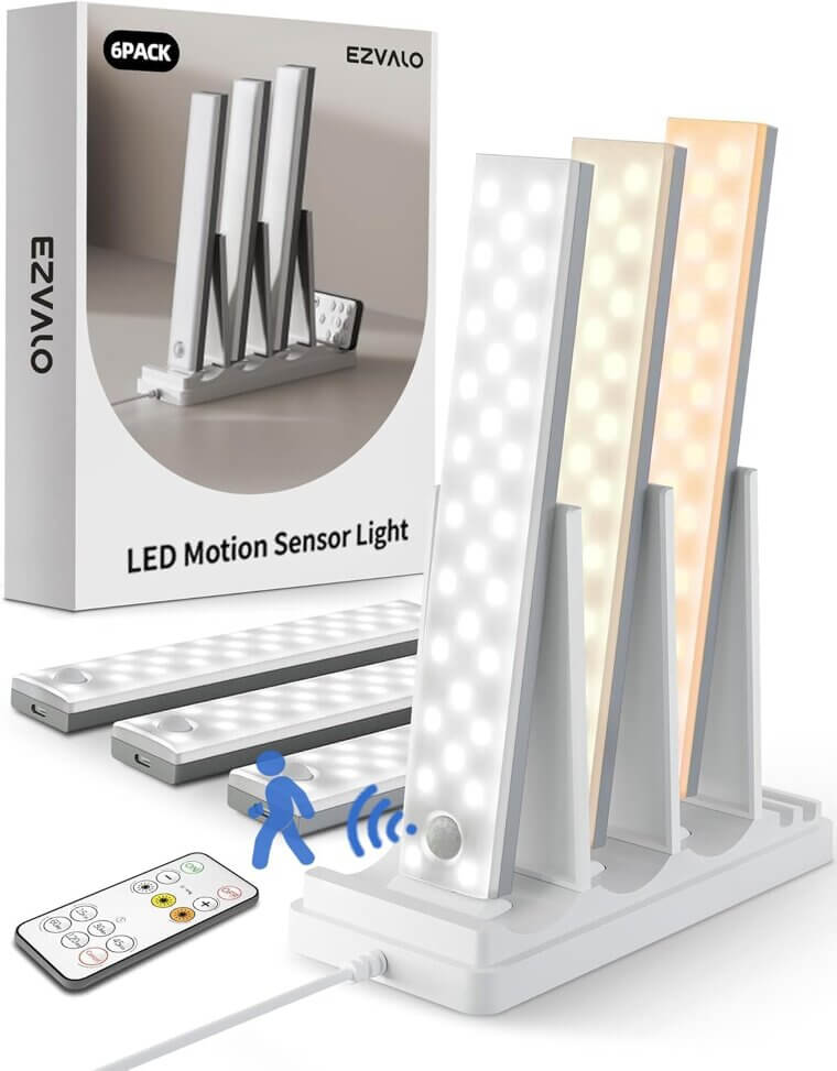 EZVALO Under Cabinet Lights - Rechargeable, Motion Sensor, Remote Control - Now 26% Off!