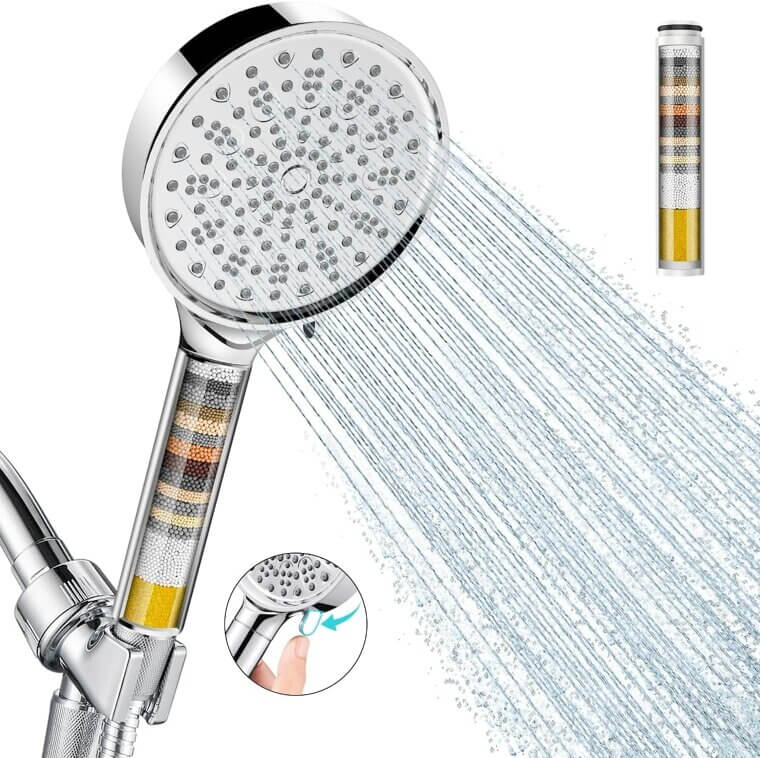 Cobbe Filtered Shower Head - High Pressure, 6 Modes, Water Softener - 53% Off!