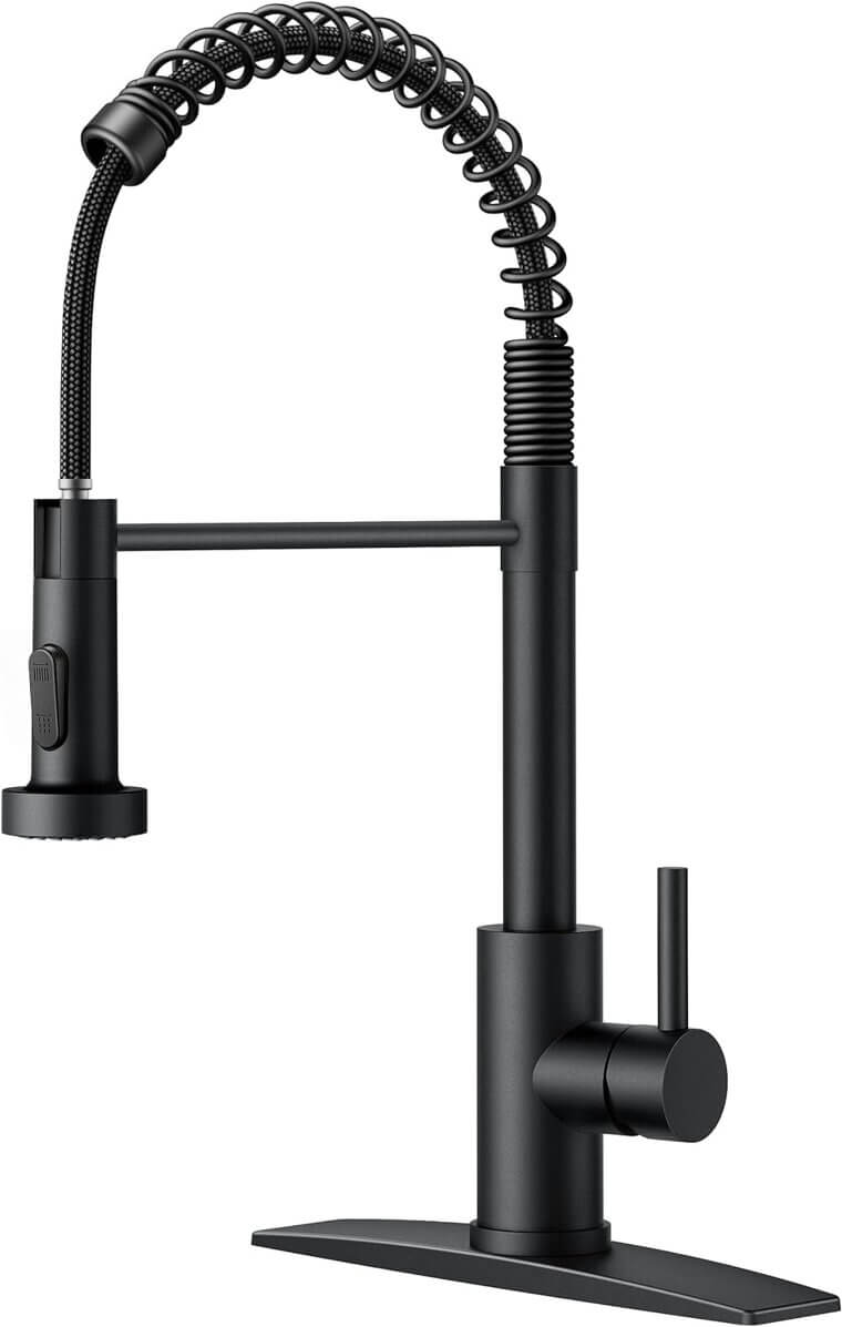 FORIOUS Black Kitchen Faucet - Sleek Design for Modern Spaces - Now 24% Off!