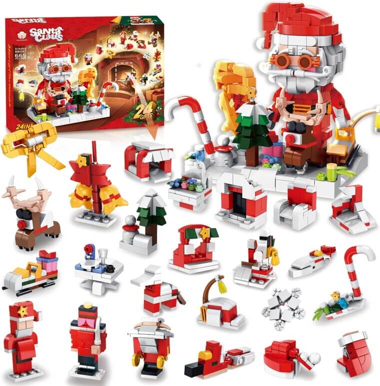Santa Building Blocks Calendar - 24 Days of Holiday Fun! - 33% Off!