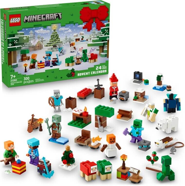 LEGO Minecraft Advent Calendar - 24 Surprises & Minifigures for Kids