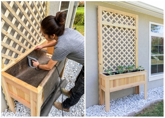 Add A Raised Planter Box And Lattice To Your Yard