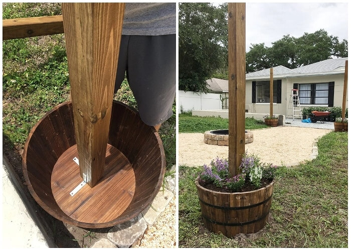 Build Your Own Planter Posts For String Lights
