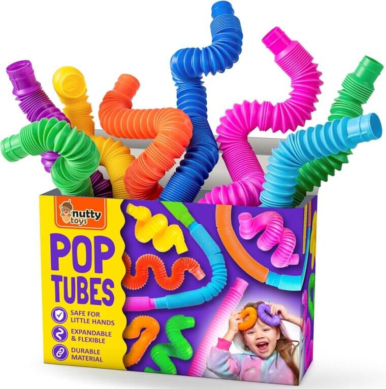 Nutty Toys Pop Tubes - Fun Sensory Fidget for All Ages