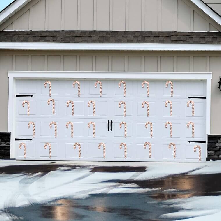 Christmas Candy Cane Magnets - Festive Garage Door Decor 