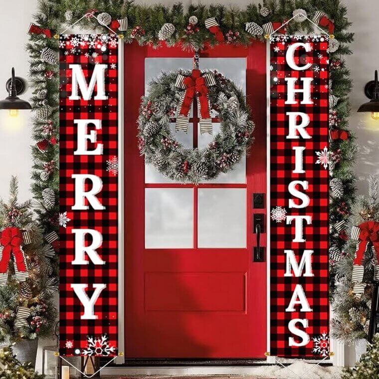 Ivenf Xmas Porch Sign Set - Festive Outdoor Decor 