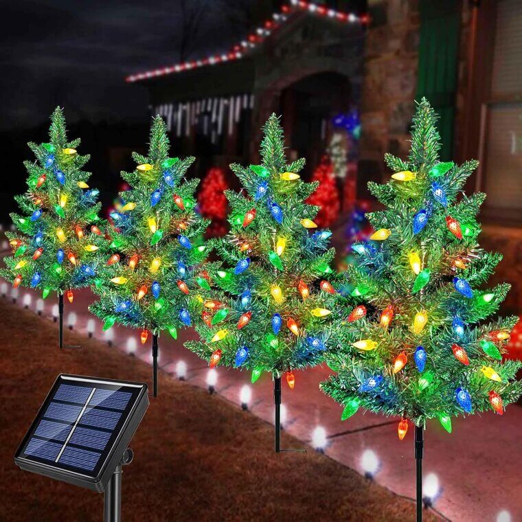 Solar Christmas Stake Lights: Brighten Your Yard with Festive Flair! 