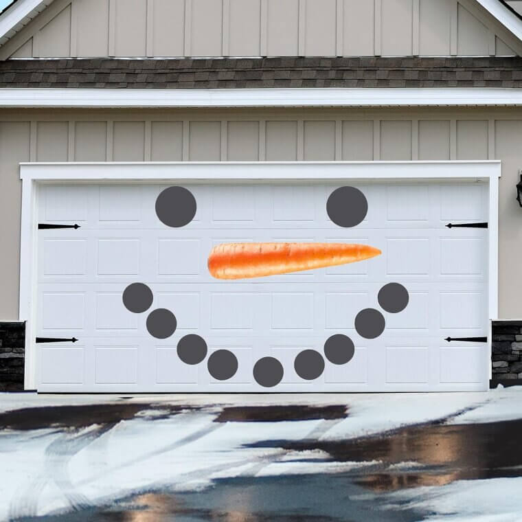 Snowman Face Magnets - Festive Garage Decor for Christmas 