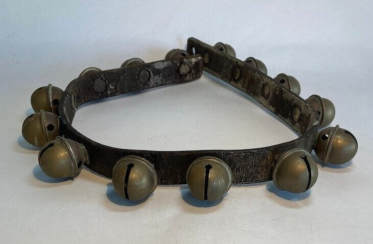 Brass Sleigh Bells on Leather Strap - $249
