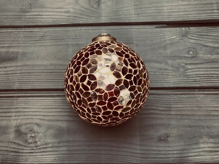 French Kugel Ball Cathedral Mirror Mosaic Ornament - $4,850