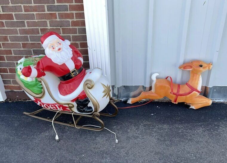 Empire Waving Santa And Reindeer Blow Mold - $600-$2,400