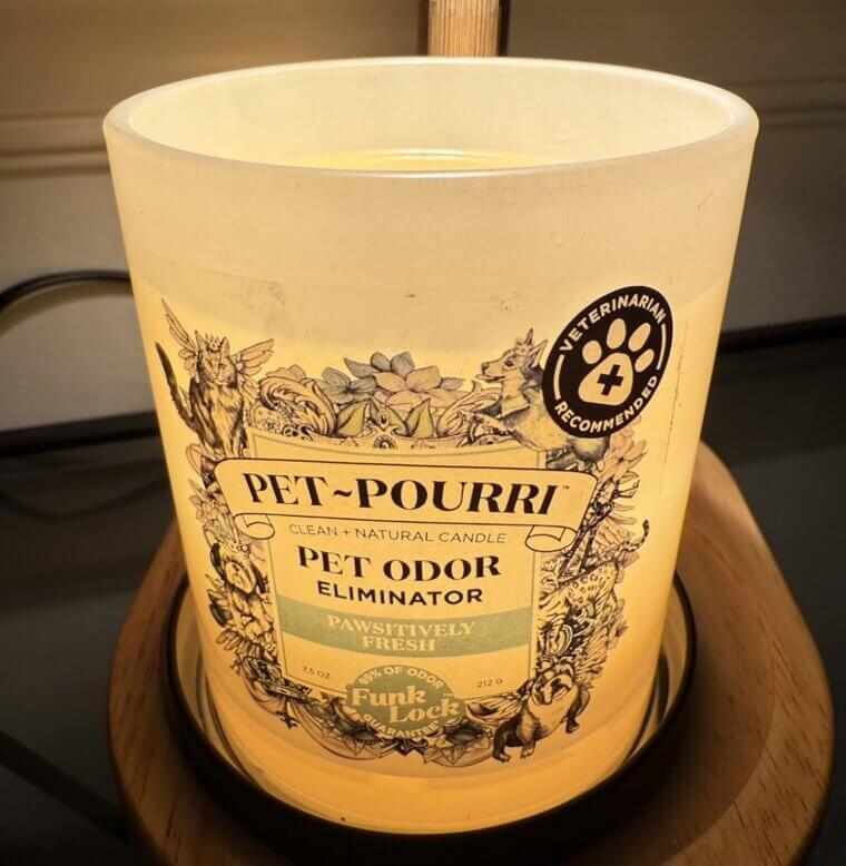 A Plant-Based Odor-Eliminating Candle That Neutralizes Any Funky Smells Filling up the House Thanks to Your Pets.
