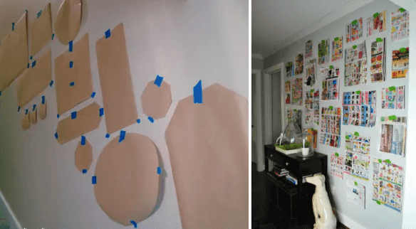 Use modelos antes de pendurar a sua arte na parede