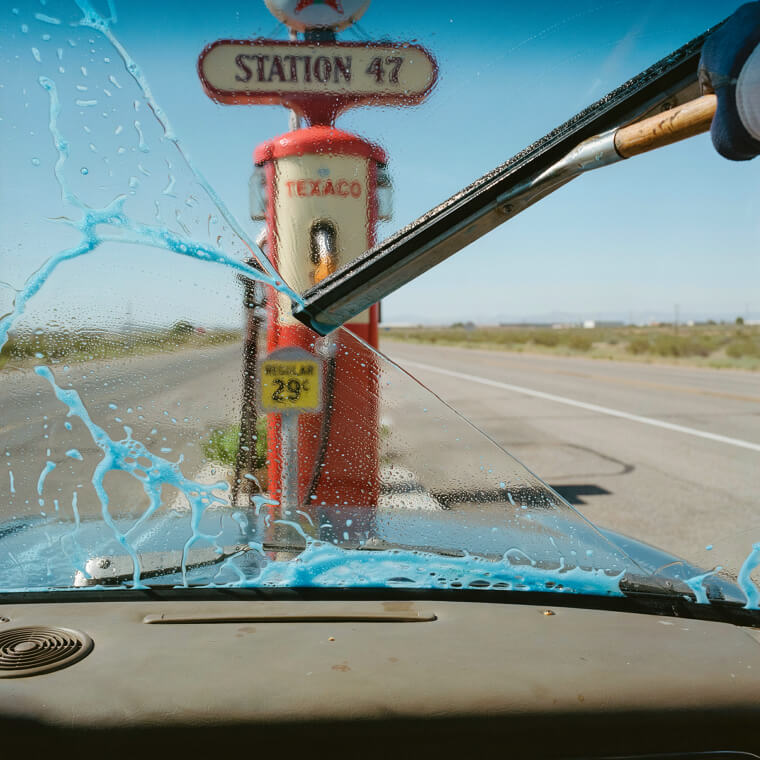 Washing the Windshield at Every Single Gas Station Stop