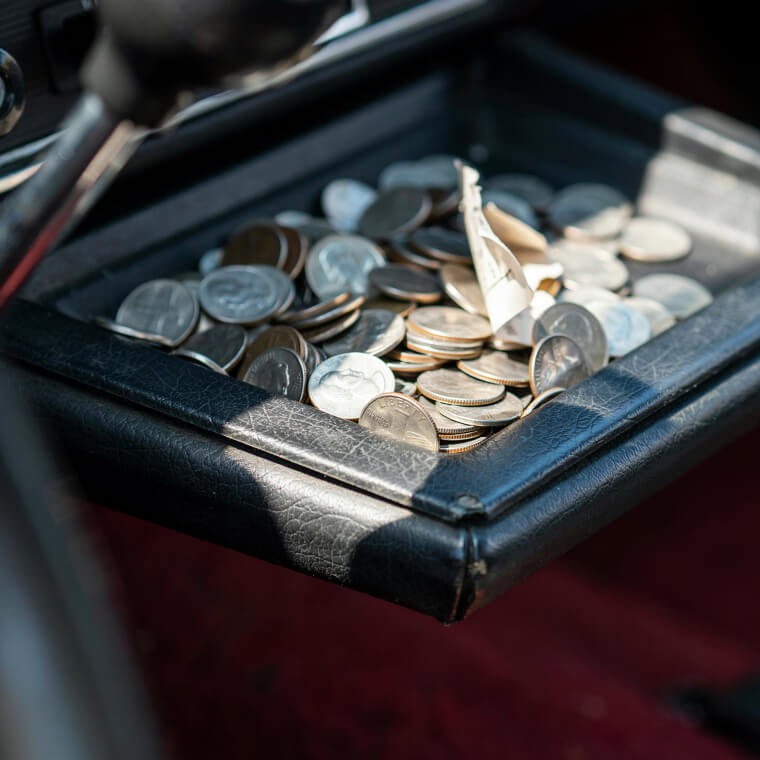 Carrying Shimmering Pocket Change for Toll Road Booths