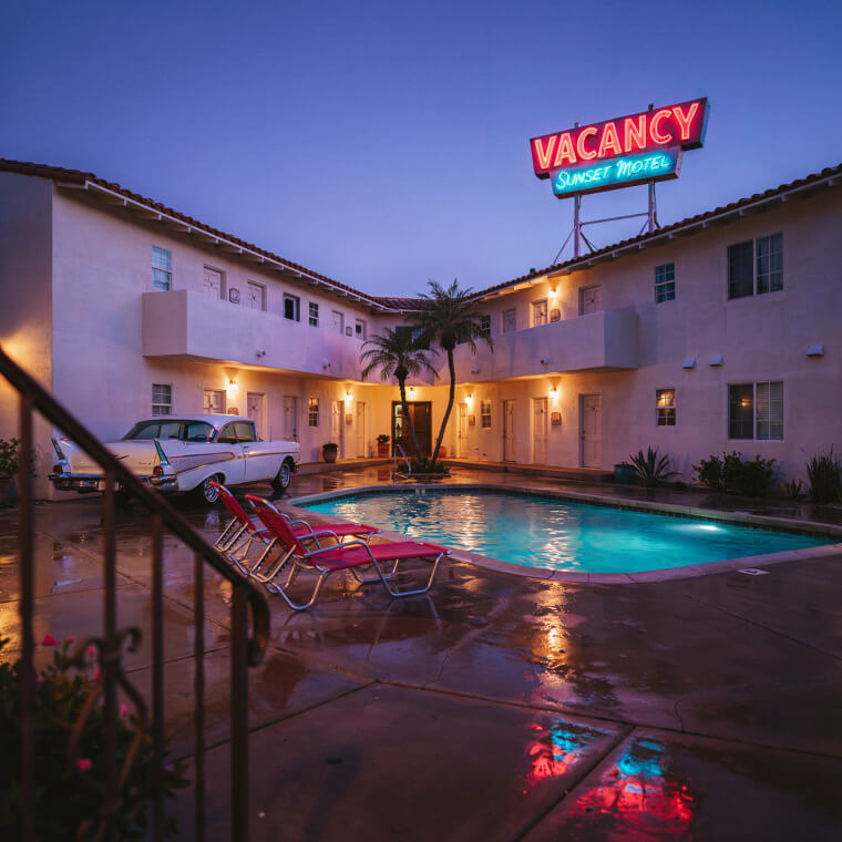 Sleeping Soundly in Classic Neon-Lit Mom-And-Pop Motels