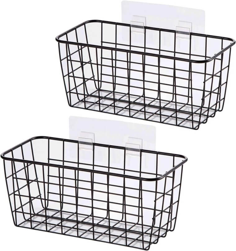 Adhesive Wall Basket Set: Space-Saving Organizer for Cabinets & Walls - Now 37% Off!