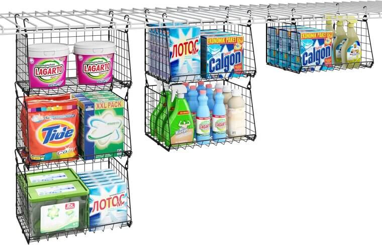 Hanging Laundry Organizer - Maximize Space with Rotating Hooks - Don’t Miss the 13% Discount!