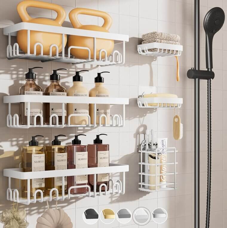 Veken Shower Caddy - Rustproof & Waterproof Organizer, No Drilling Needed - Now 18% Off!