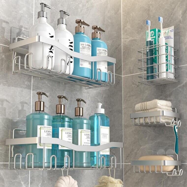 Adhesive Shower Caddy - Organize Your Bathroom Effortlessly! - Don’t Miss the 18% Discount!