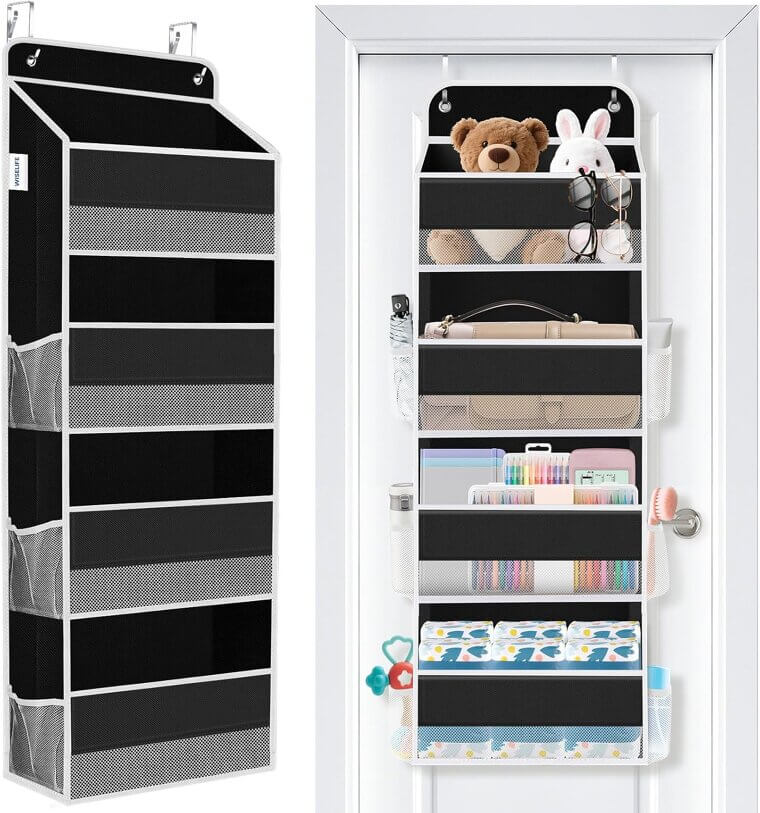 WISELIFE Door Organizer - Maximize Space with 4 Shelves & 6 Pockets - Now 26% Off!