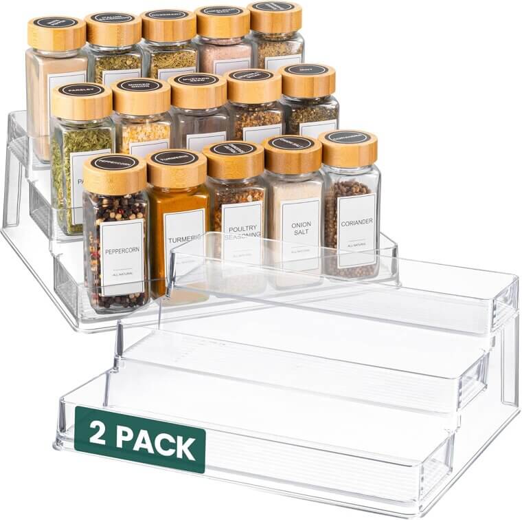 Oizeir Spice Rack - 3-Tier Acrylic Organizer for Your Kitchen - Now 13% Off!