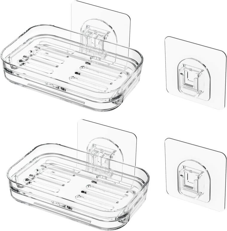 Self Draining Soap Dish - Keeps Soap Dry and Organized 
