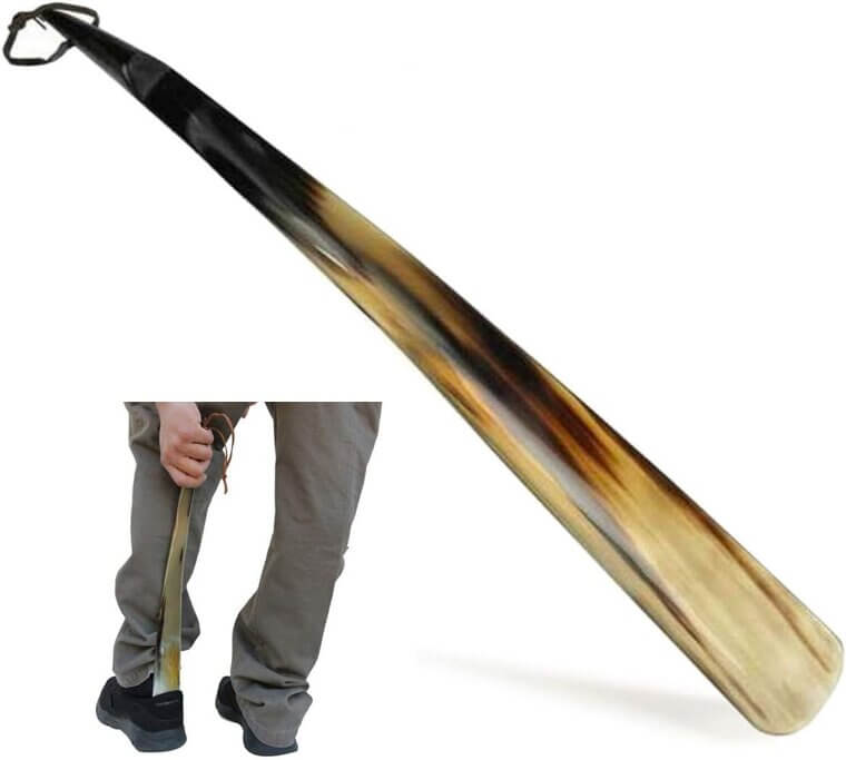 Real Horn Shoehorn - Easy Grip for All Ages 
